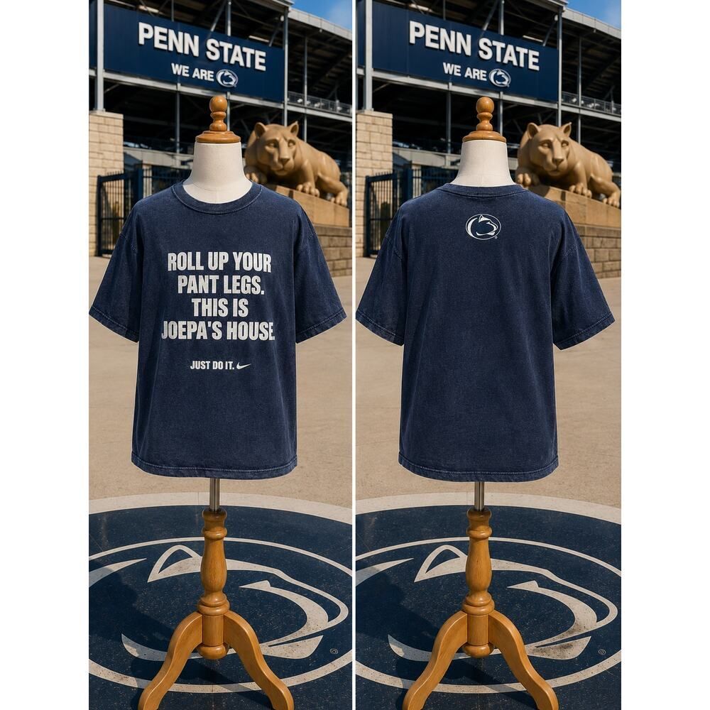 Vintage Nike Penn State JoePa’s House T-Shirt Size M Blue Nittany Lions